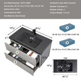 36" Floating Bathroom Vanity with Sink, Modern Wall-Mounted Bathroom Storage Vanity Cabinet with W1573P155846