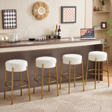 ZUN 30" Tall, Round High Bar Stools, Set of 2 - Contemporary upholstered dining stools for kitchens, 56174767