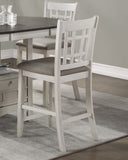 Antique White Finish Wood Framed Counter Height Chair Set of 2pc Upholstered Seat Casual Dining Room B01167928