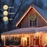 48in 150 Lights 450 Branches PVC Bow Decoration Garland Garden Garland Decoration Green 97328550