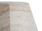 Outdoor/Indoor Lightweight Concrete Side Table,Hexagonal Round Travertine Accent Table N773P253775Z