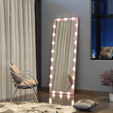 Hollywood Full Length Mirror with Lights Full Body Vanity Mirror with 3 Color Modes Wall Lighted W70881113