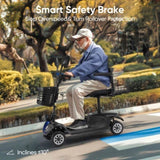 4 Wheel Electric Mobility with Lights, Powered Electric Mobility Scooter, Basket, Extended 74723603