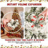 4FT Artificial Plant with 350 Tips Flocked Christmas Tree Snowy PVC Branches Stable Metal Stand Easy 59657549