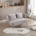 ZUN COOLMORE Polyester Accent sofa Modern Upholstered Armsofa Tufted Sofa with Metal Frame, Single W1539140088