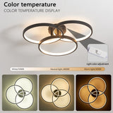20" Modern Black LED Ceiling Light, 3-Ring Flush Mount Fixture for Living Bedroom, or Dining W1340P253585