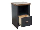 22 inch 1-drawer file, No Assembly Required, Black and Whiskey Finish B108P160153