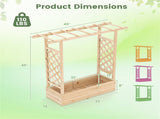Fir Wood Raised Garden Bed with Side Trellis, 109.2235.56114.30 cm Planter Box with Drainage 69072812
