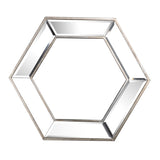 20" x 18" Hexagon Wall Mirror with Contemporary Glass Design, Home Decor Accent Mirror for Living W2078124352