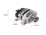 130A 12V Alternator with 5-Groove Pulley Fits for 2012-2015 Chevrolet Cruze 2016 Chevrolet Cruze 34119366