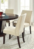 ZUN Classic Contemporary Ivory Fabric Set of 2 Chairs Only Kitchen Dining Room Furniture Espresso Solid B01158420