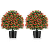 2 PCS Red Artificial Rose Topiary Ball Tree 62400350