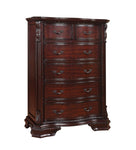 ZUN 1pc Traditional Formal Tall Chest Storage Drawers Decorative Drawer Pulls Solid Wood Bedroom B011P204071