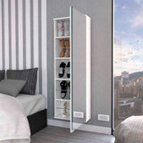 Connecticut Wall Mounted Shoe Rack, Mirror, Five Shelves, Ten Shoes Capacity B128P148901