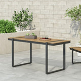 ZUN Outdoor Dining Table, Gray + Natural 70497.00GRY