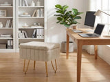 Square Ottoman with Table Top, Comfortable Footrest With Storage, Vanity Stool Suitable for Living 07402764