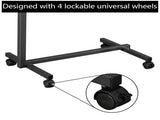 Multifunctional Adjustable Bedside Table MDF/Iron/4 Wheels With Brake, Silver Grey 43020474