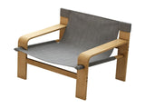 Detachable and Washable Oak Accent Chair Wide Armrest Mid-Century Lounge Chair Linen Fabric Armchair W2336P251806