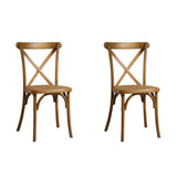 ZUN 2-Pack Resin X-Back Chair Dining Chair Furniture 2-Pack, Retro Natural Mid Century Chair Modern W120972771