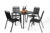 5-Piece Plastic chair and steel table Outdoor Dining Set, plastic Chairs and Table Set for Garden 90193128