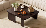 U-Can Modern Minimalist Coffee Table Set, Rectangle Coffee Table with Splicing Design, N724P232174P
