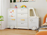 Kids Bus Toy Organizer with Built-in Whiteboard, 4 Drawers2 Cabinets 180LBS Total Weight Capacity 18971532