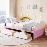 Twin Size Bed with Clouds and Rainbow Decor WF303699AAH