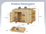 2-Door 1-Drawer Grille Food Cart Gold-Plated Aluminum Alloy Door Handles 26137508
