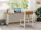 4 PCS Industrial Dining Chairs, 330LBS Capacity Metal Frame Kitchen Side Chairs, Natural 84730965