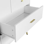 ZUN Seven Drawers Large Chest of Drawer Cabinet with Golden Handle and Golden Legs White Color 69237500