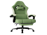 Ergonomic Gaming Chair with Pocketed Spring Cushion, Breathable Fabric Computer Chair with Footrest, 46562165
