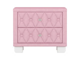 Elegant Velvet Nightstand with 2 Drawers and Crystal Handle, Storage Bedside Table with 65270189