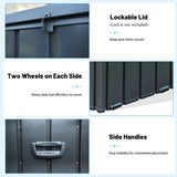 Outdoor Storage Box, 100 Gallon Metal Deck Box Built-in a Oxford Fabric Storage Bag, Lockable & W1859P352905