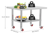 Stainless Steel Work Table, 30x24 Inch, NSF Certified, Adjustable Shelf, High Load Capacity, 79507529