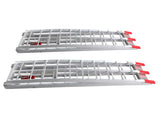 7.5ft 2pcs Heavy Duty Three-section Aluminum Arched ATV UTV Ramps Silver 15080848
