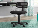 Mesh Task Chair with Plush Padded Seat, Teens and Adult, Black/Black 84527947