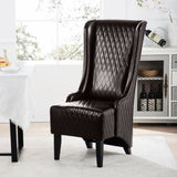 23.03" Wide Faux Leather High-Back Accent Chair, Comfy High Wingback Chair, Living Room Chair with W680P313515