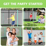 ZUN 12ft Green Outdoor Toddler Trampoline with Enclosure Safety Net Jumping Fun Trampoline, heavy-duty 31935838