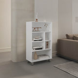 Bellagio 40" Tall Four-Tier Shelf Base Cabinet with 6 Cubbies White B070P254750