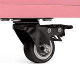 Pink MDF Folding Nail Desk with 2 Drawers, Cabinet Door & Storage Shelf 19266036