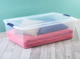 (2 pack)105 Quart Extra-Large Latching Storage Bin, Clear Plastic Storage Container with Latch Lid, 80932963