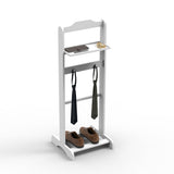 Accent Portable Garment Rack,Clothes Valet Stand with Storage Organizer,White Finish W760P178208