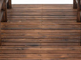 Fir Wood Garden Bridge Arc Walkway with Side Railings for Backyards, Gardens, and Streams, Stained W2225142629