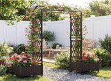 5.5 FT Raised Garden Bed with Trellis Self-Watering Planter Boxes with Lockable Wheels, 2 10437725
