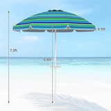 7.2 Feet Outdoor Beach Umbrella with Tilt Mechanism 16250185