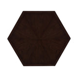 ZUN 2 Tier Retro Hexagon Living Room Solid Wood Coffee Table with Shelf & Drawer, 36'' Mid-Century W1202P164000