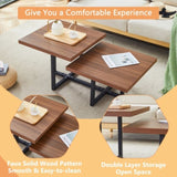 Perfectly Integrating Modern and Scandinavian Styles-Dark Walnut Double-Deck Coffee Table, W3226P279012