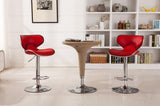 Masaccio Upholstery Airlift Adjustable Swivel Barstool with Chrome Base, Set of 2, Red T2574P164836