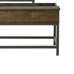 ZUN Brown Oak and Sandy Black Lift Top Coffee Table B062P153626