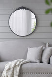 ZUN 30" x 32" Classic Design Mirror with Round Shape and Baroque Inspired Frame for Bathroom, Entryway W2078124101